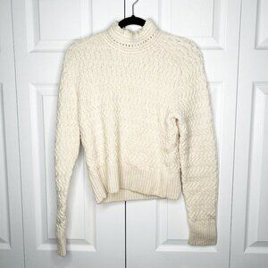 DREYDEN Dyer Ivory Scalloped High Neck Knit Sweater Women's Size X-Large XL